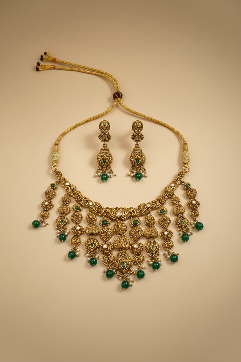 Antique Gold Plated Necklace Set