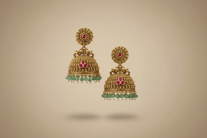 Antique Kemp Stone Jhumka