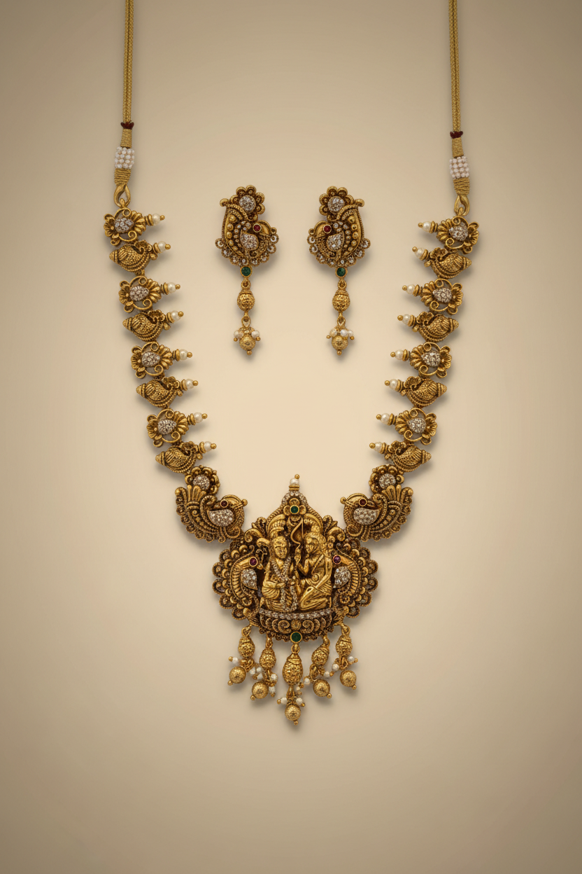 Signature Rama Lakshman Crafted Necklace Set