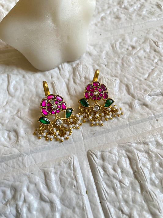 Kemp Stone Pearl Bugadi Earrings