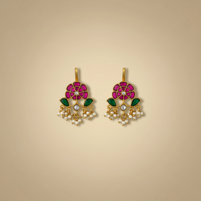 Kemp Stone Pearl Bugadi Earrings