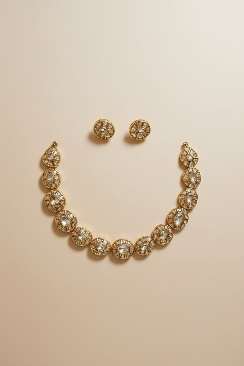 Statement Real Polki Jadau Choker Set