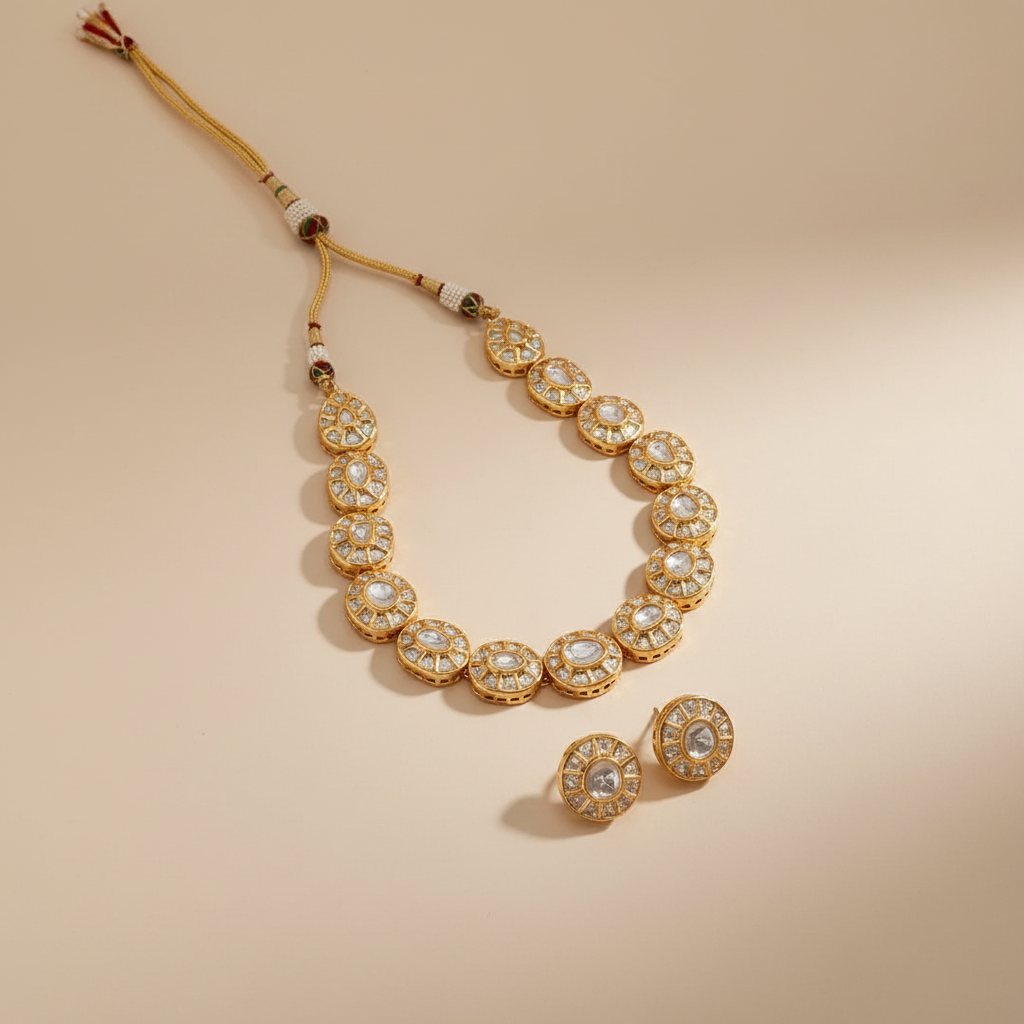 Statement Real Polki Jadau Choker Set