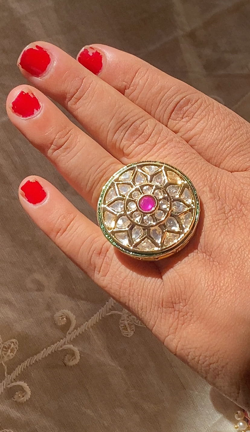 Statement Kundan Polki Rings