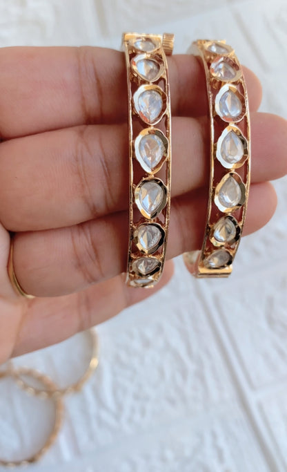 Signature Moissanite Screw Openable Bangle - Pair of 2