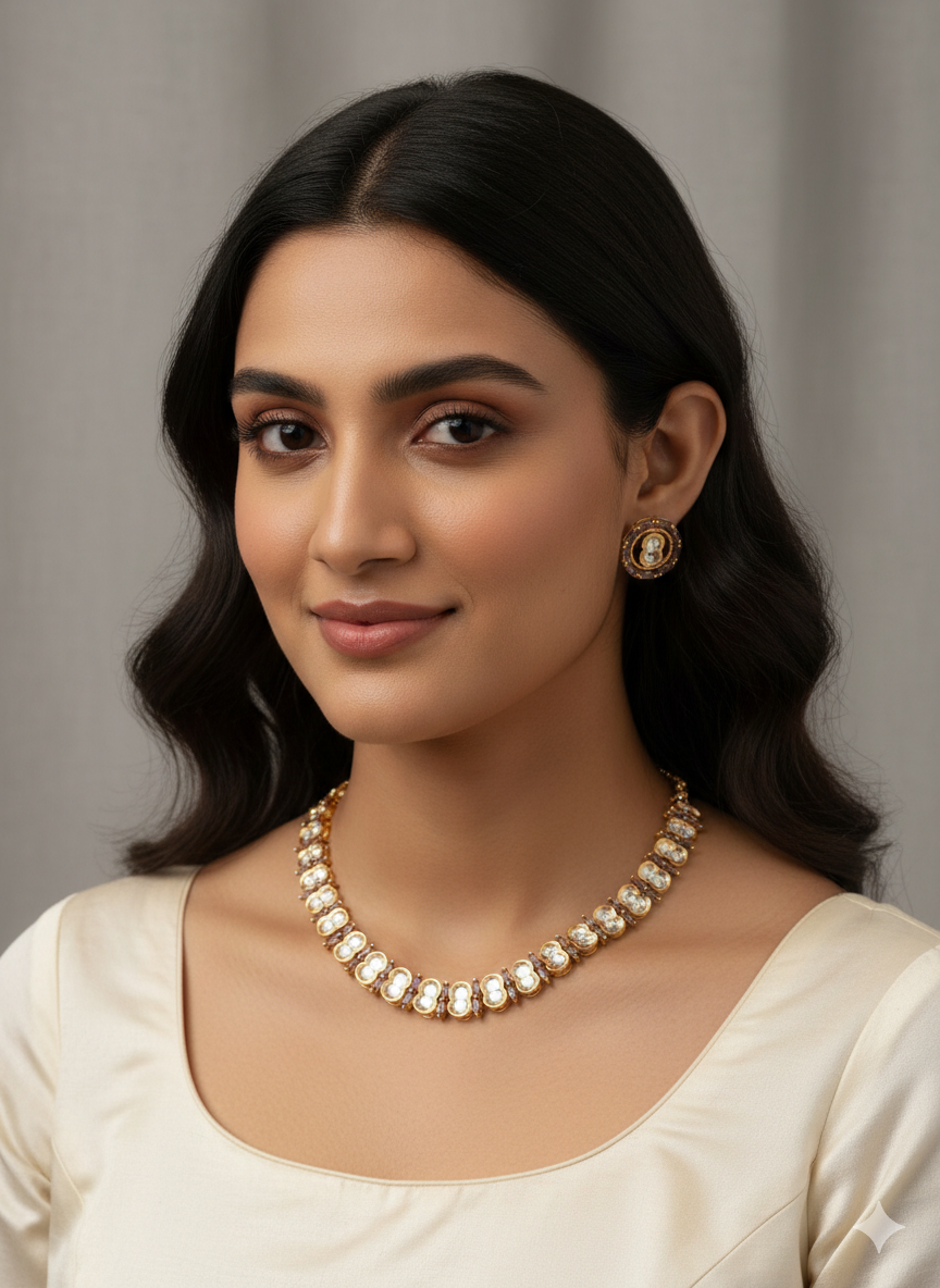 Statement Moissanite Choker Earrings Set