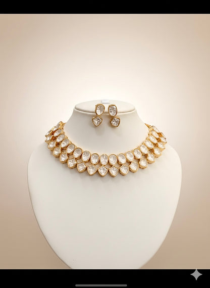 Signature Moissanite Polki Necklace Set