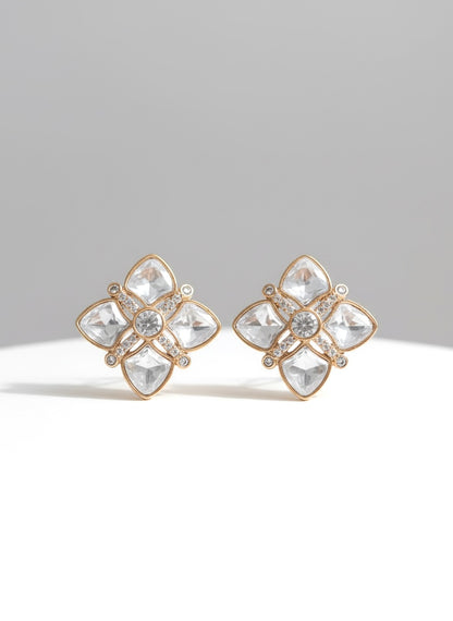 The Star Statement Moissanite Polki Studs