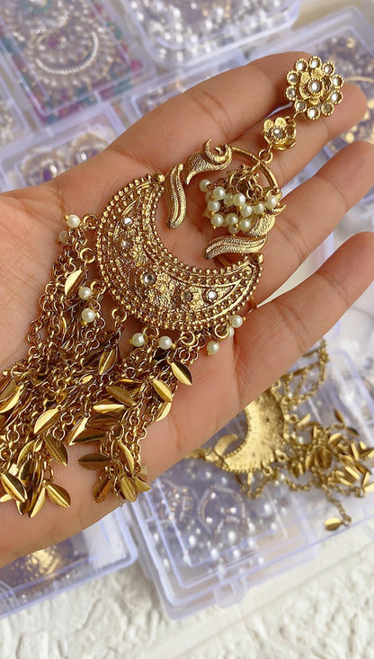 Leher Celebrity Styled Kundan Drop Long Earrings