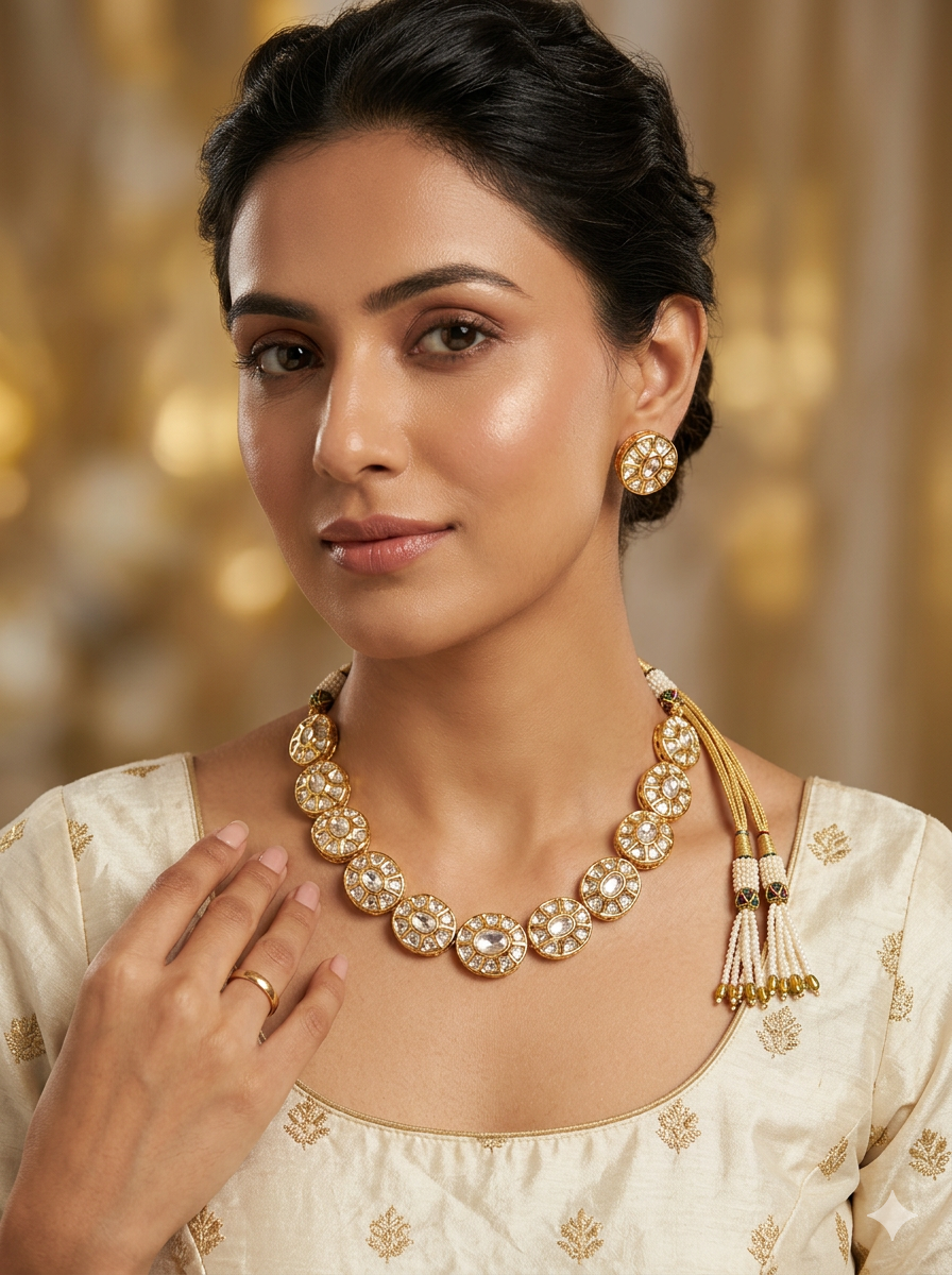 Statement Real Polki Jadau Choker Set