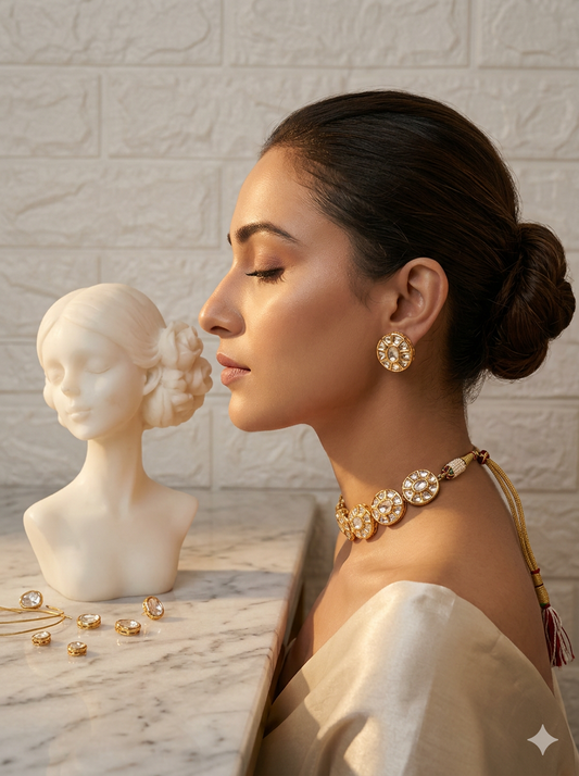 Statement Real Polki Jadau Choker Set