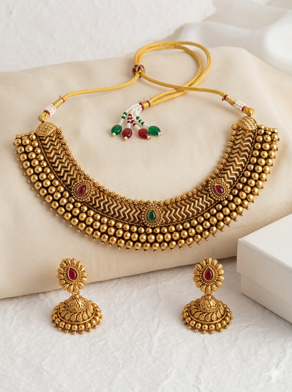 Antique Gold Plated Necklace Set