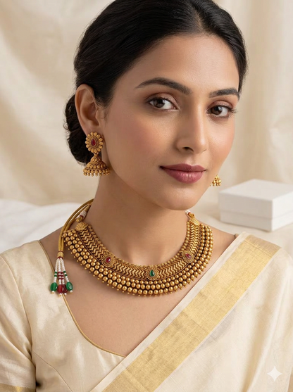 Antique Gold Plated Necklace Set