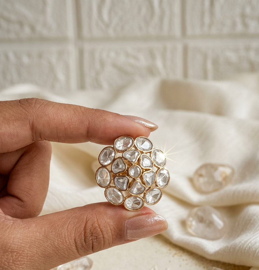 Signature Moissanite Polki Rings