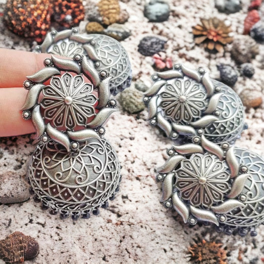 Chakra Silver Handcrafted Jhumka
