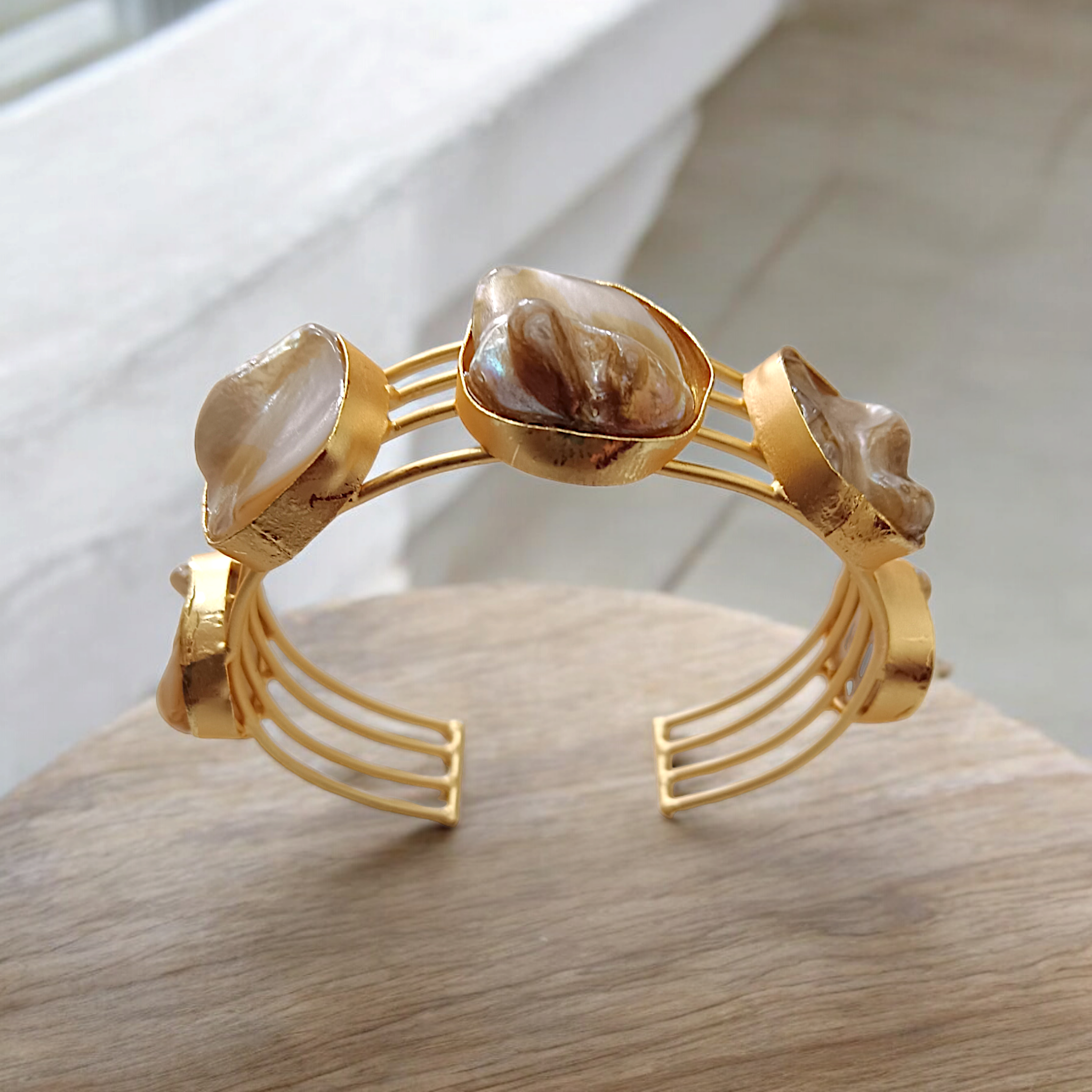 Mother Of Pearl Gold Plated Bracelet