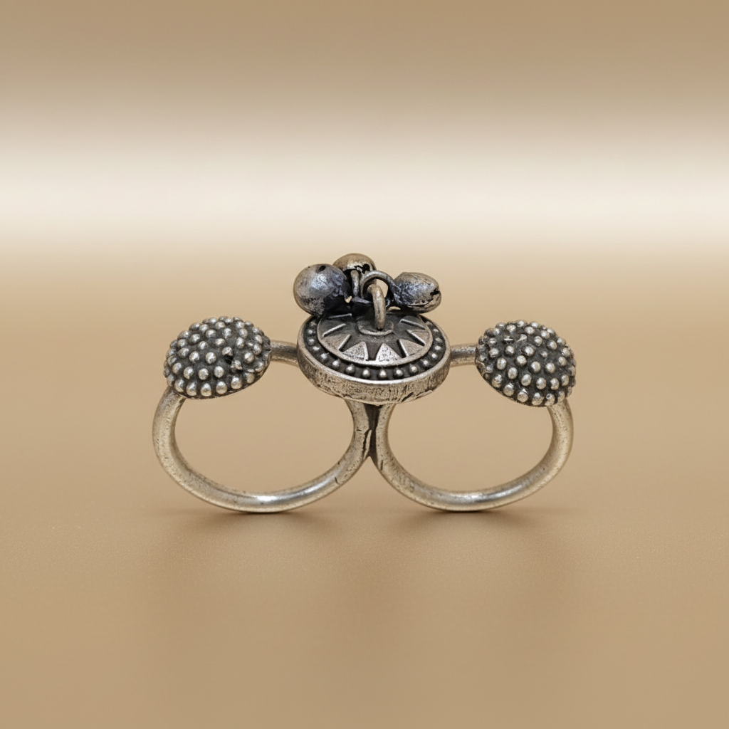 Dual Finger Silver Ring