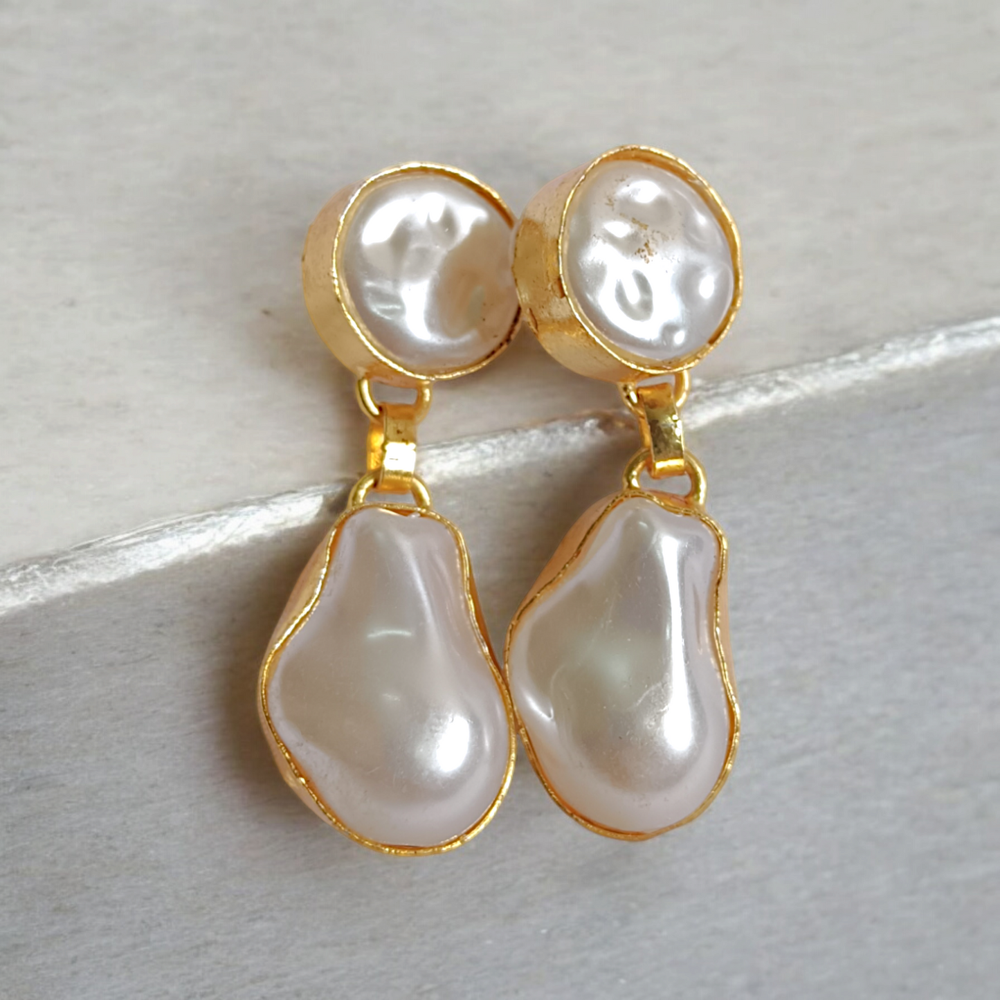 Natural Pearl Anti Tarnish Earrings
