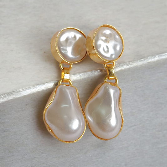Natural Pearl Anti Tarnish Earrings
