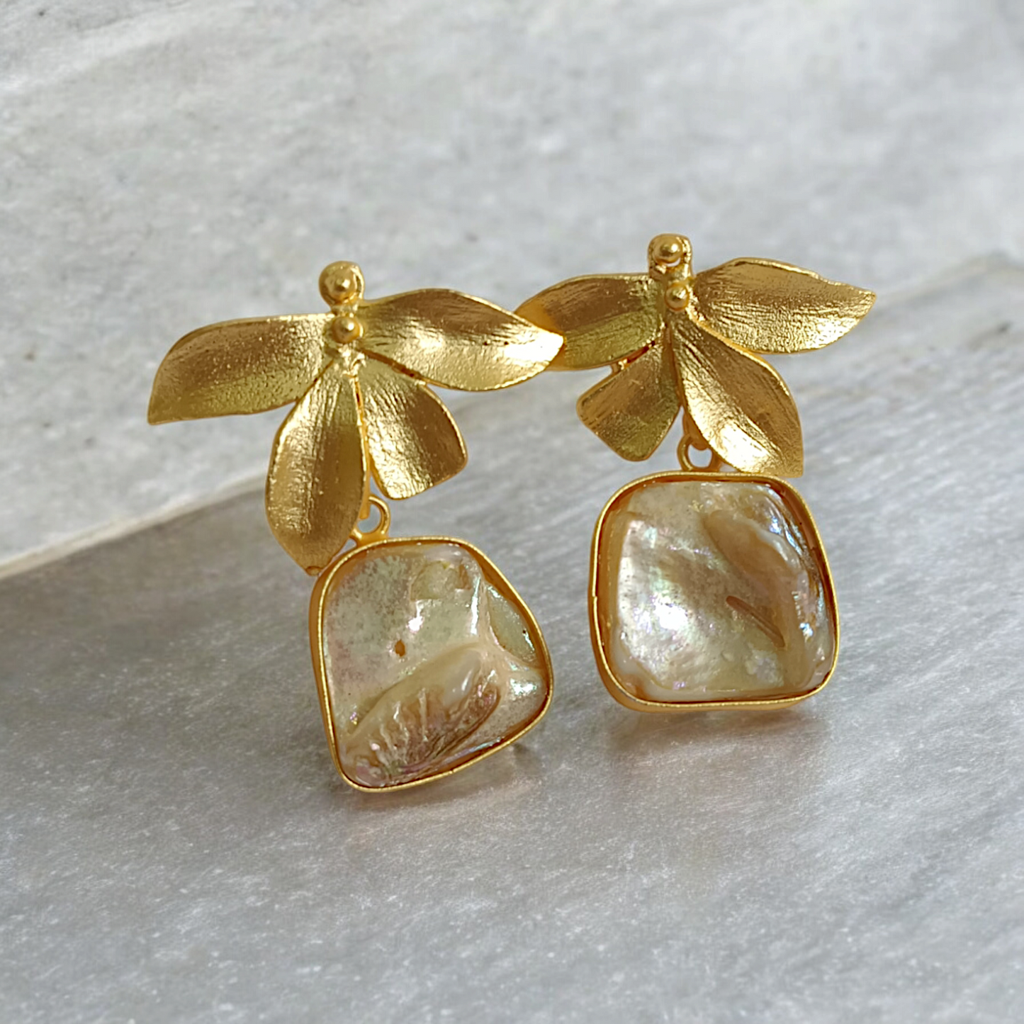Butterfly Natural Pearl Anti Tarnish Earrings