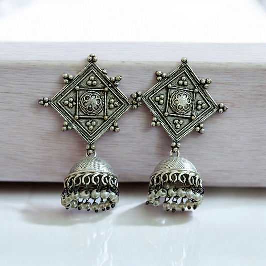 Silver Nakchatra Jhumka