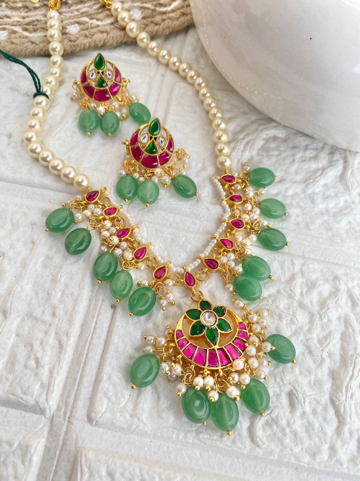 Original Paachi Kundan Pearl Set