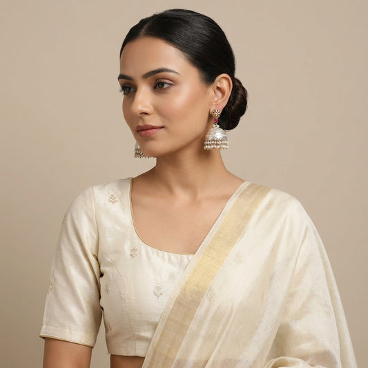 Dual Tone Silver Medium Size Jhumka - [generated by Eldor AI]