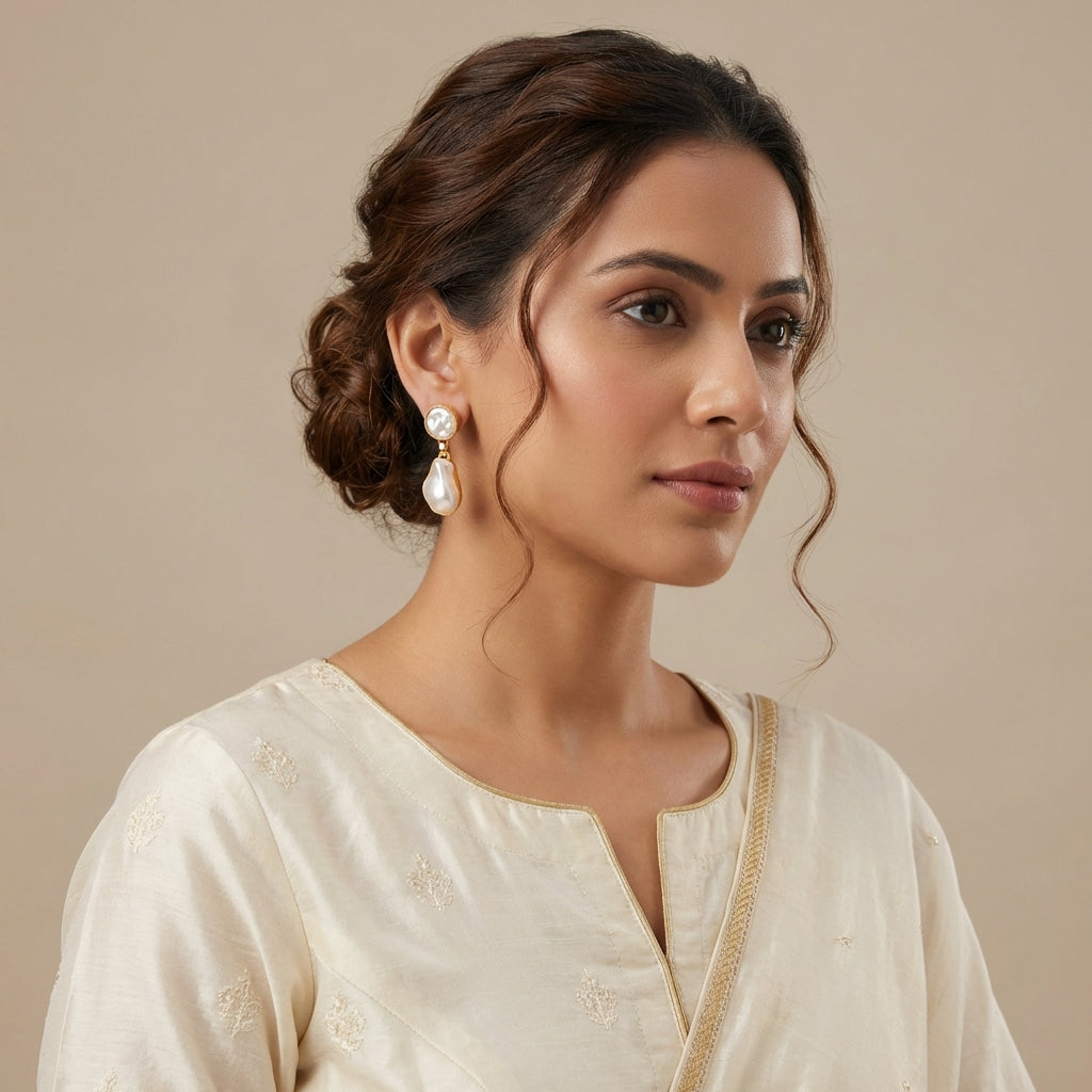 Natural Pearl Anti Tarnish Earrings - [generated by Eldor AI]