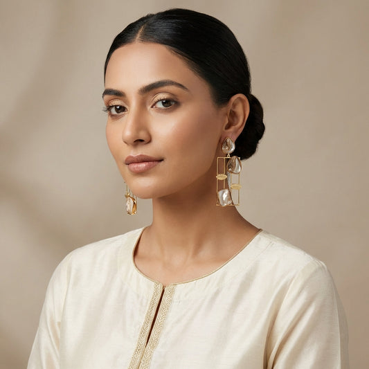 Druzy Stone Anti Tarnish Earrings - [generated by Eldor AI]