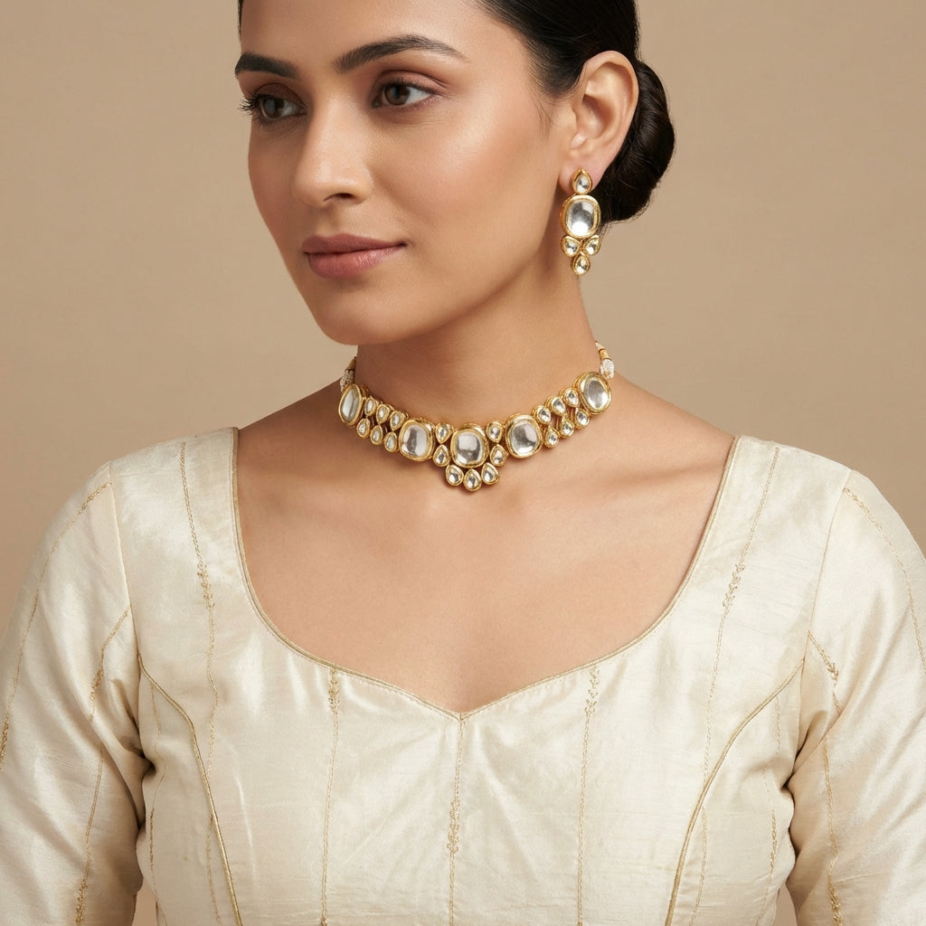 Evergreen Kundan Choker set - [generated by Eldor AI]