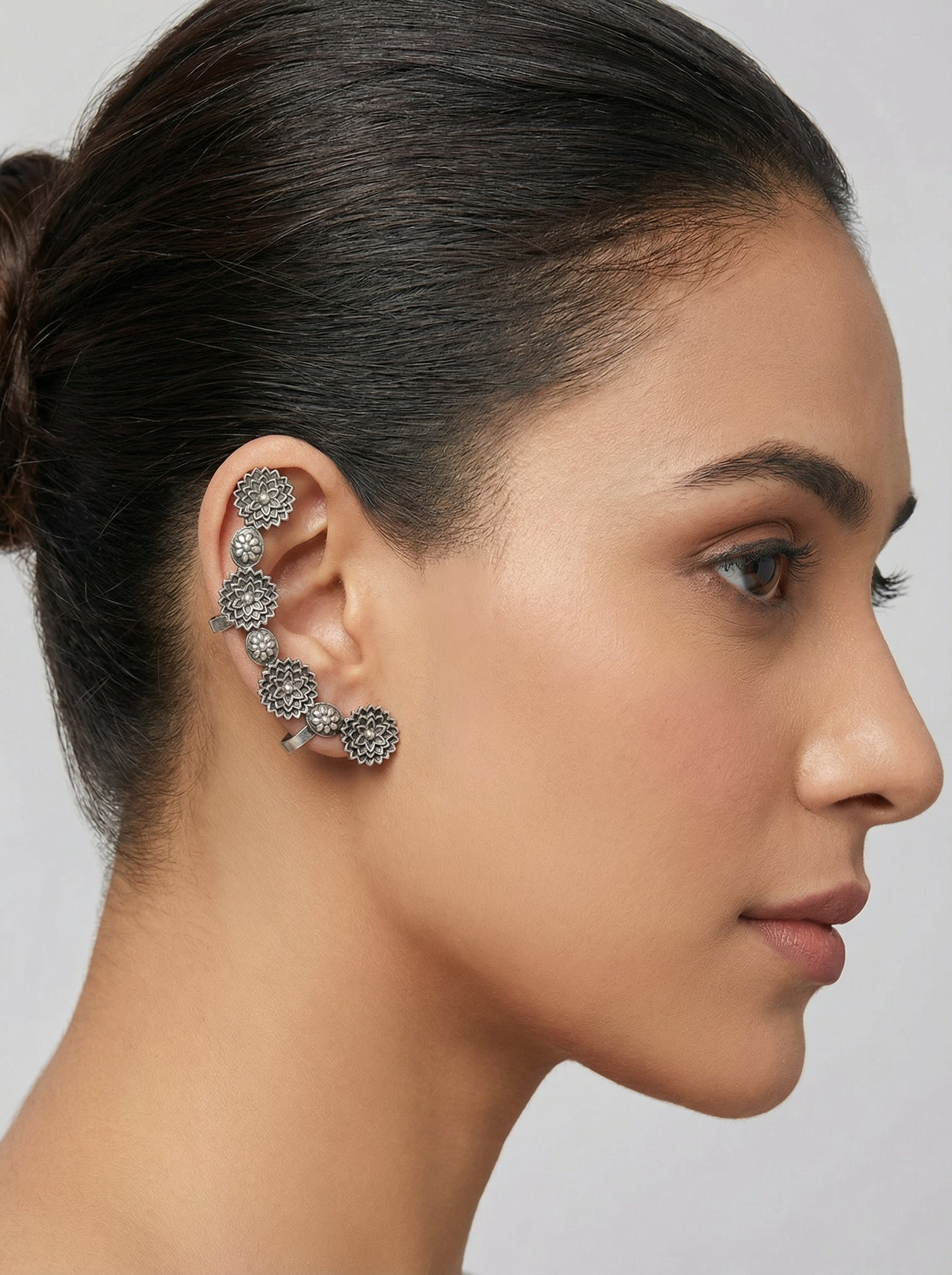 Silver Earcuff Earrings - [generated by Eldor AI]