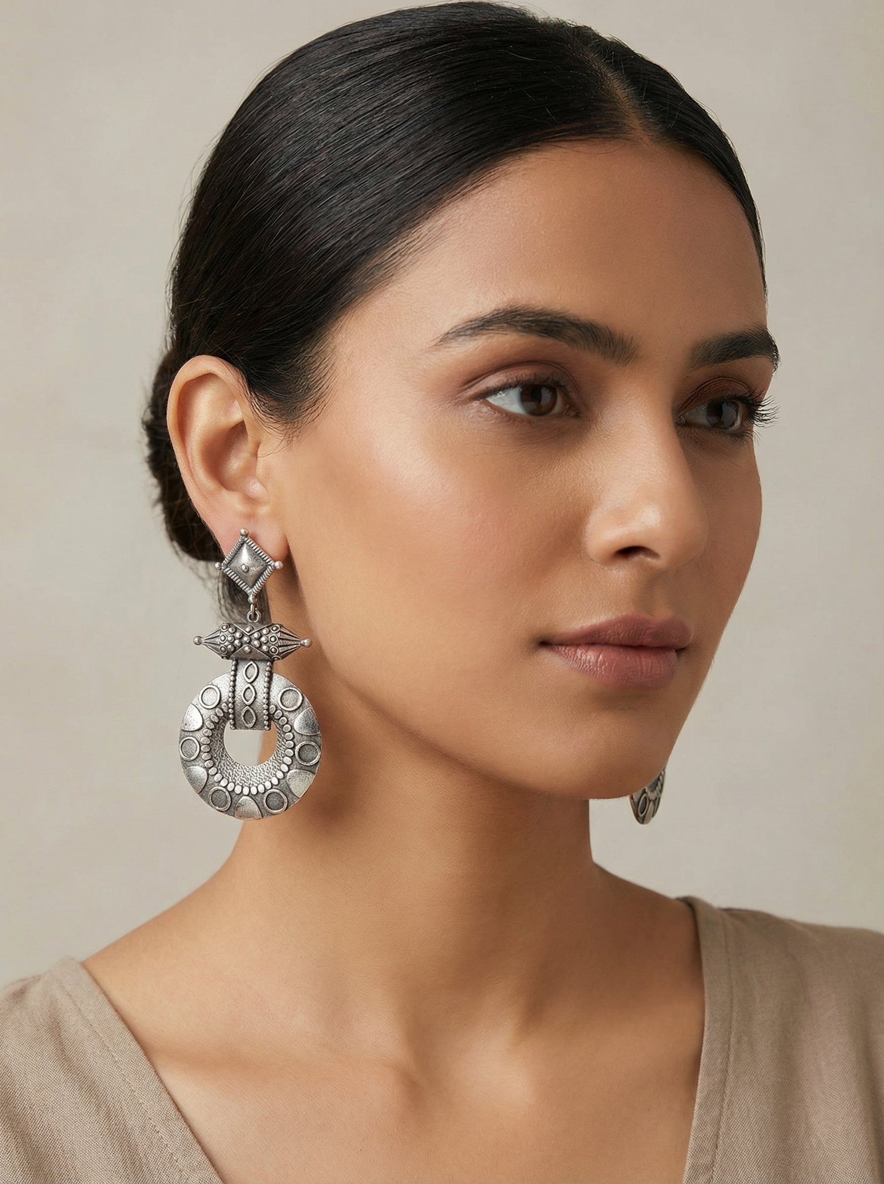Simran Silver Earrings - [generated by Eldor AI]
