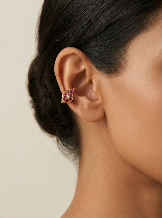 Kempu Jadau Clip-on Bugadi Earrings - [generated by Eldor AI]