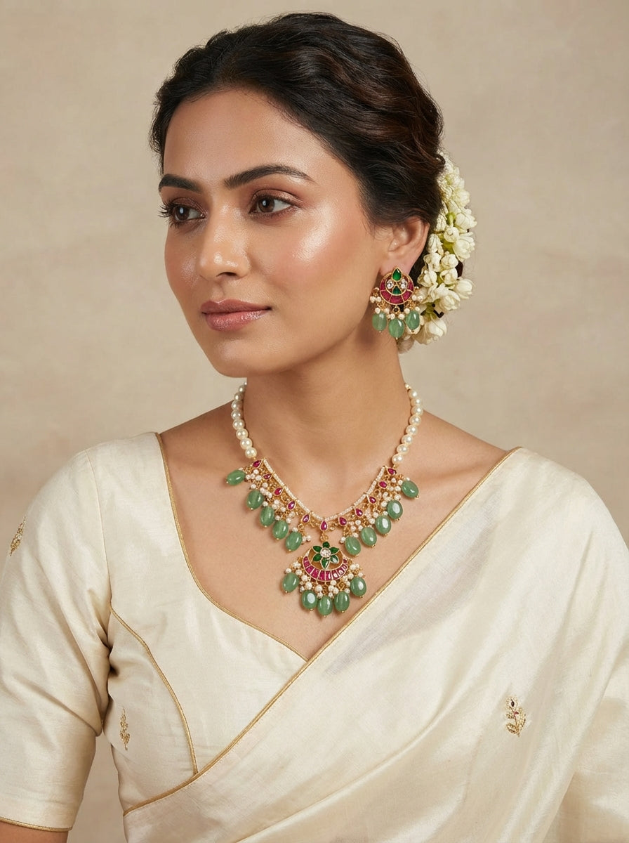 Original Paachi Kundan Pearl Set - [generated by Eldor AI]