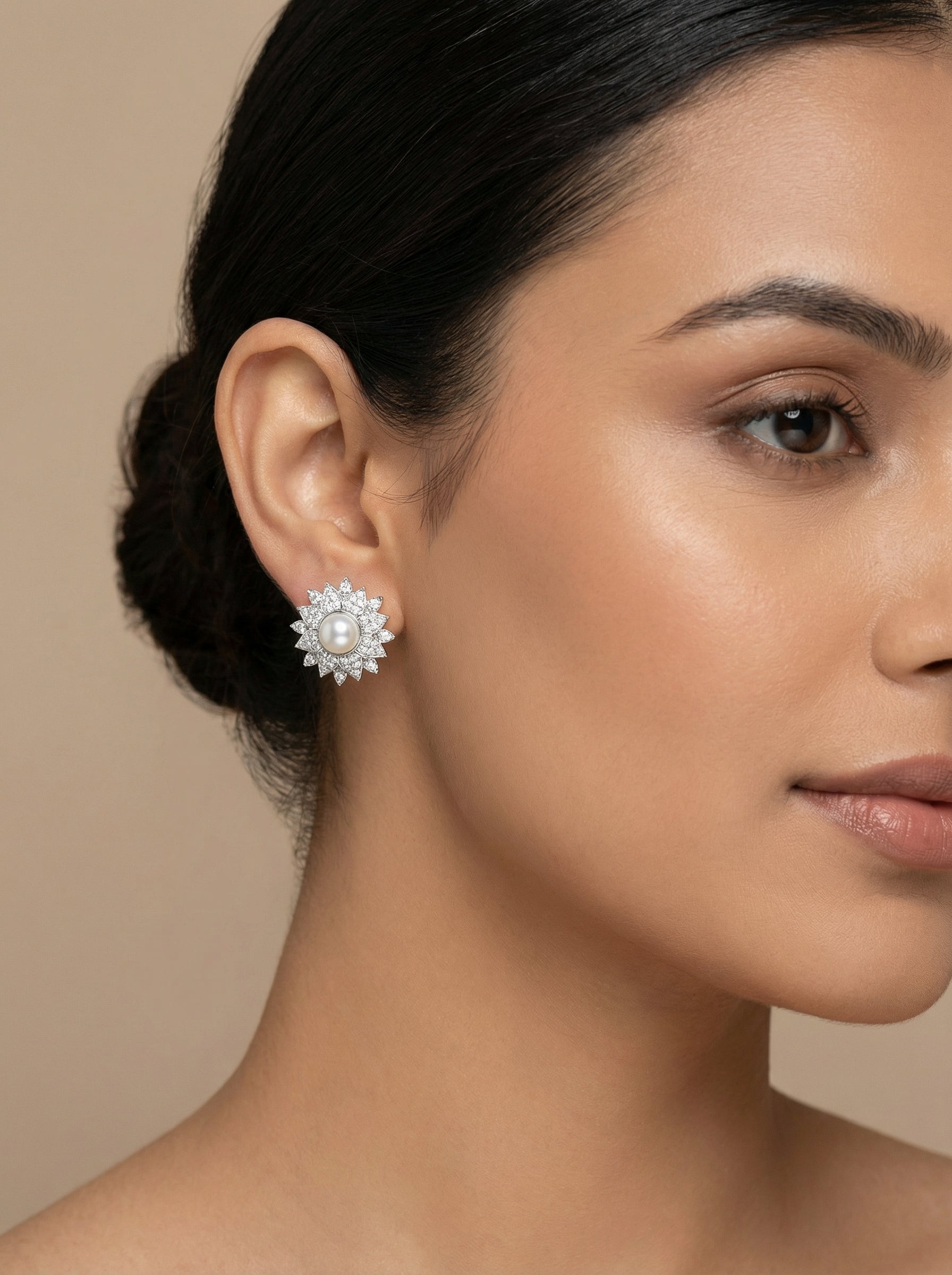 White Zirconia Pearl CZ Studs - [generated by Eldor AI]