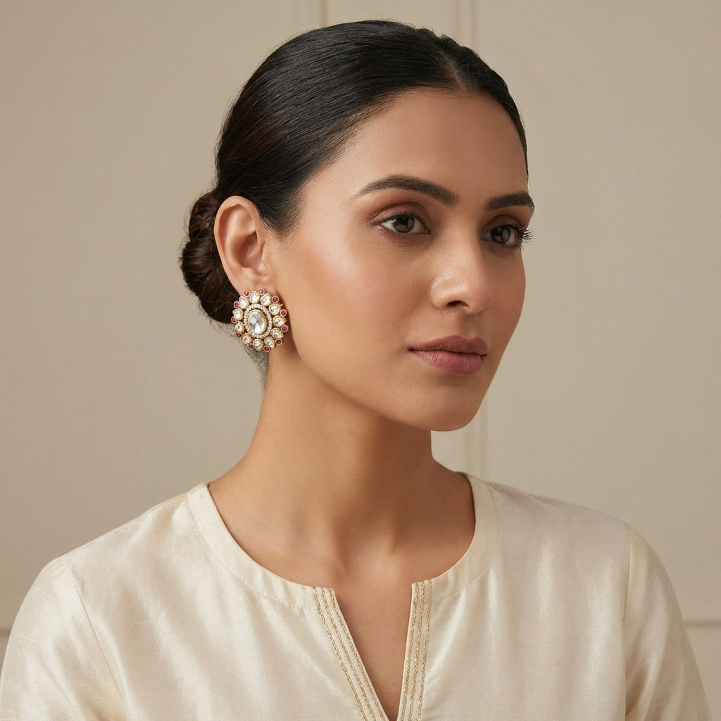 Moissanite Polki Studs - [generated by Eldor AI]