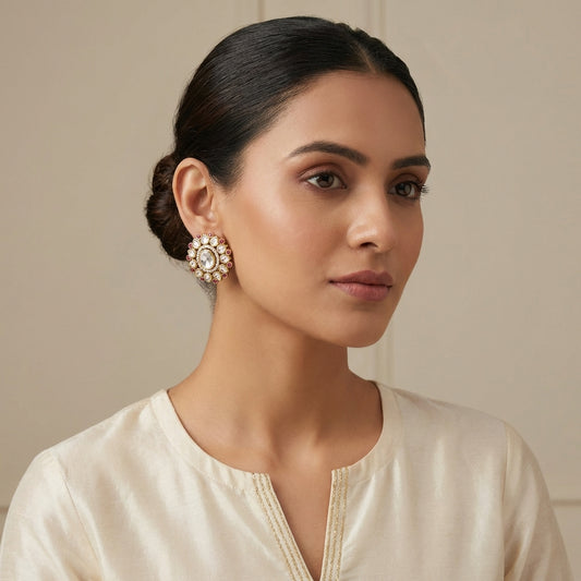 Moissanite Polki Studs - [generated by Eldor AI]