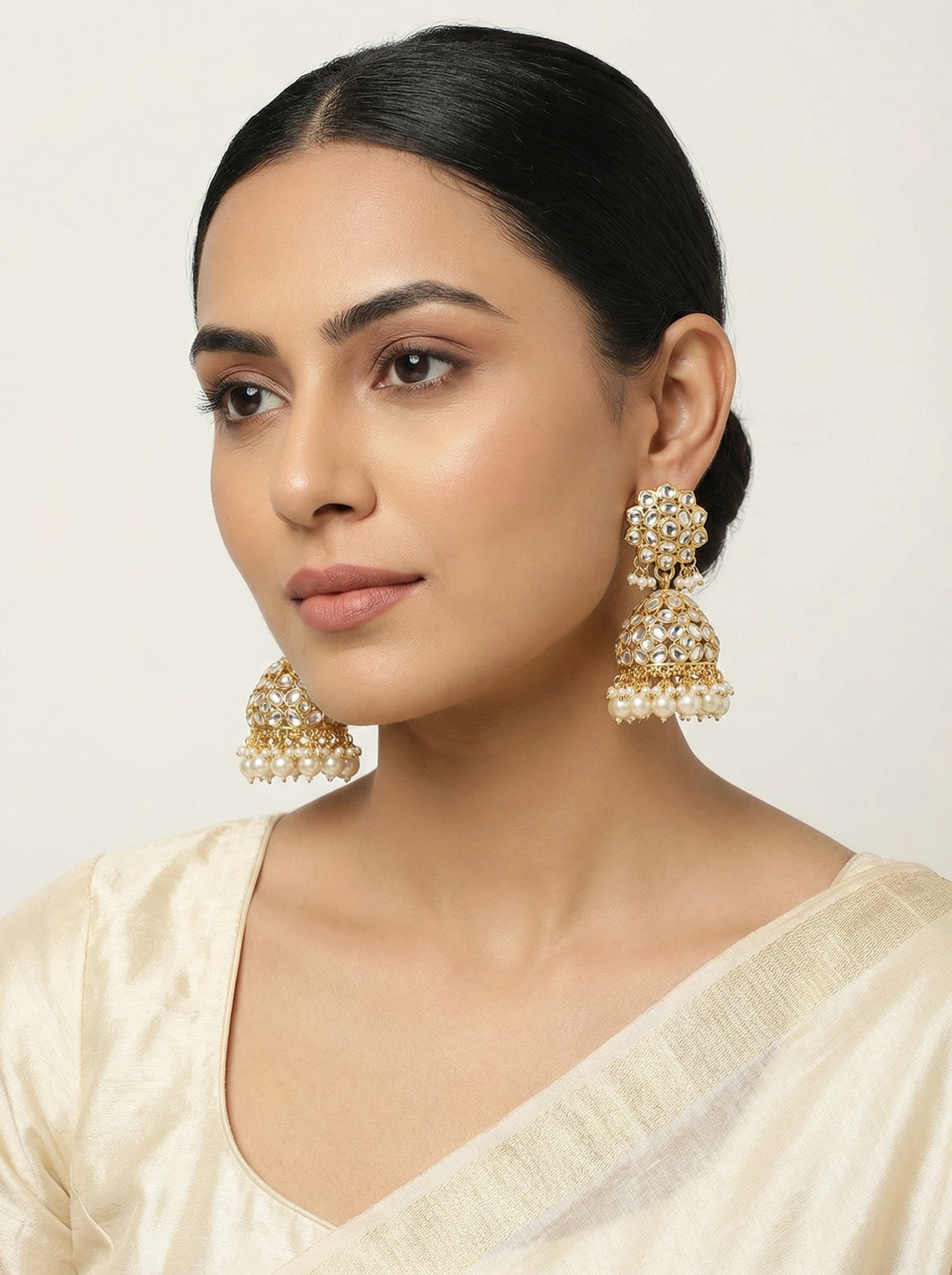 Celebrity Styled Kundan Jhumka - [generated by Eldor AI]