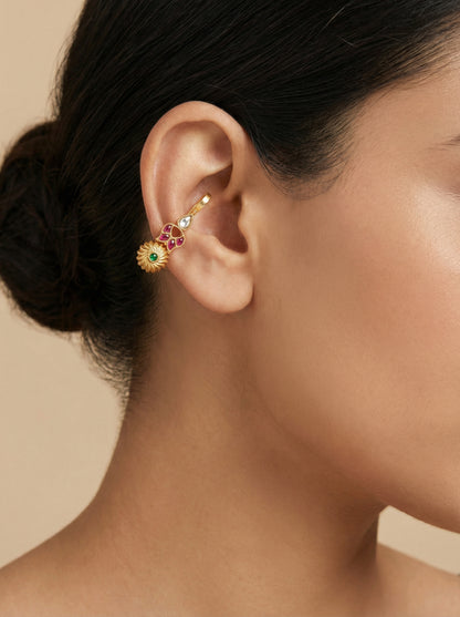 Polki Kempu Green Clip-on Bugadi Earrings - [generated by Eldor AI]