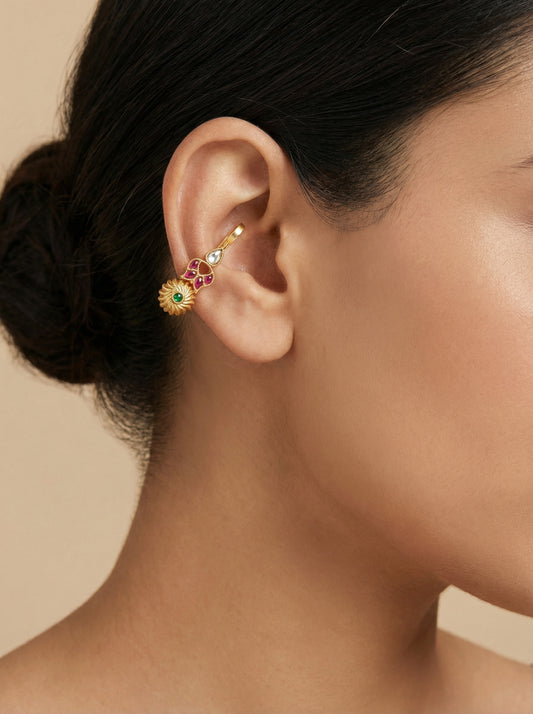 Polki Kempu Green Clip-on Bugadi Earrings - [generated by Eldor AI]