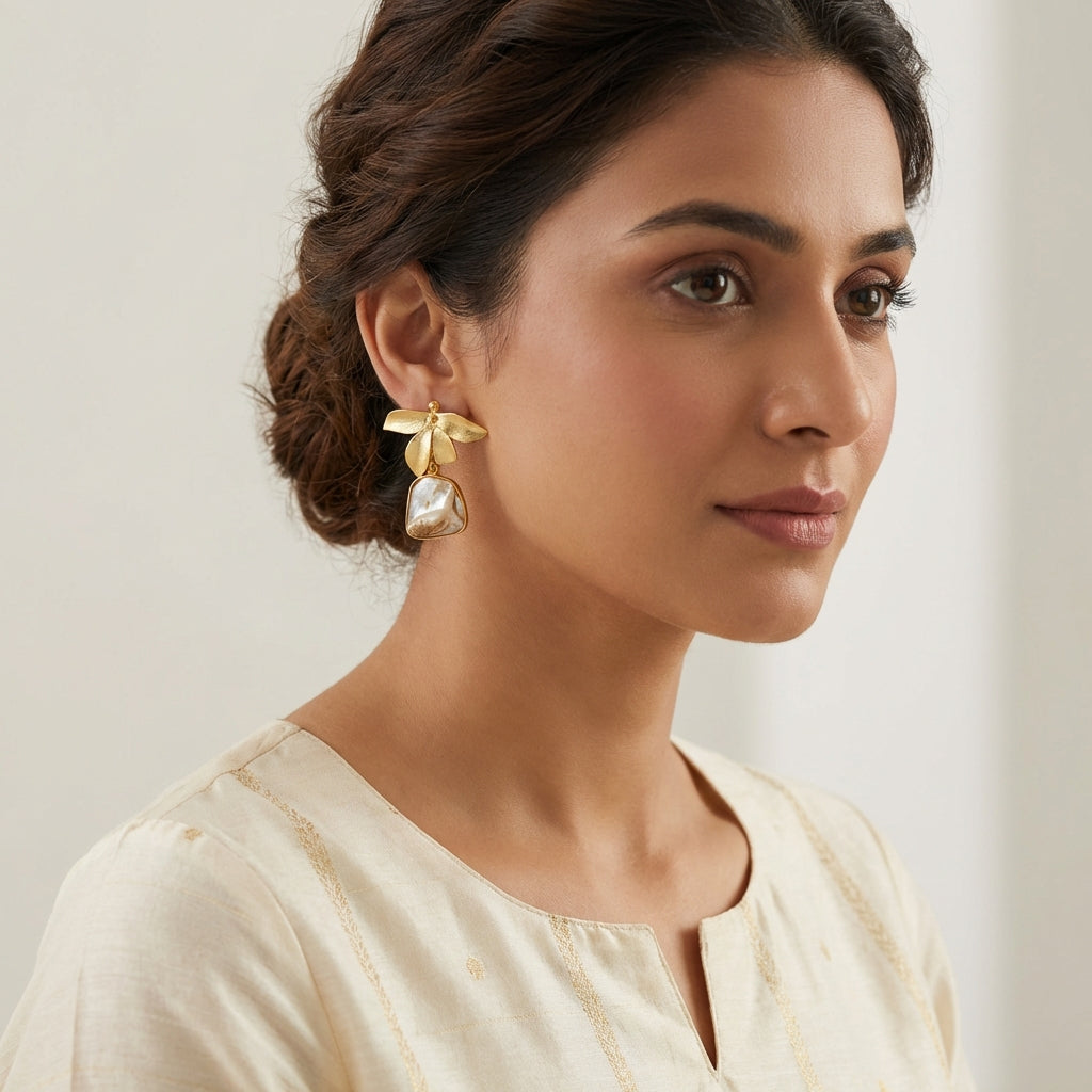 Butterfly Natural Pearl Anti Tarnish Earrings - [generated by Eldor AI]