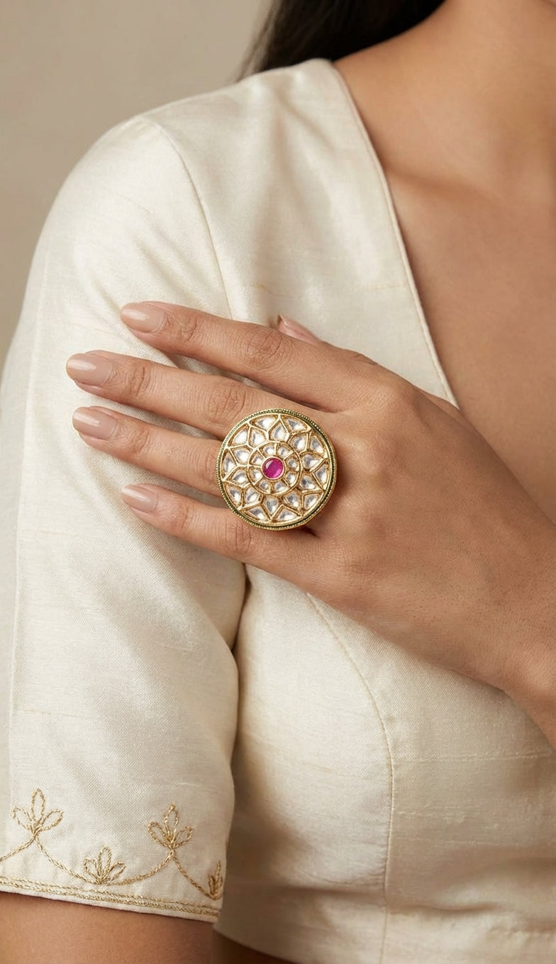 Statement Kundan Polki Rings - [generated by Eldor AI]