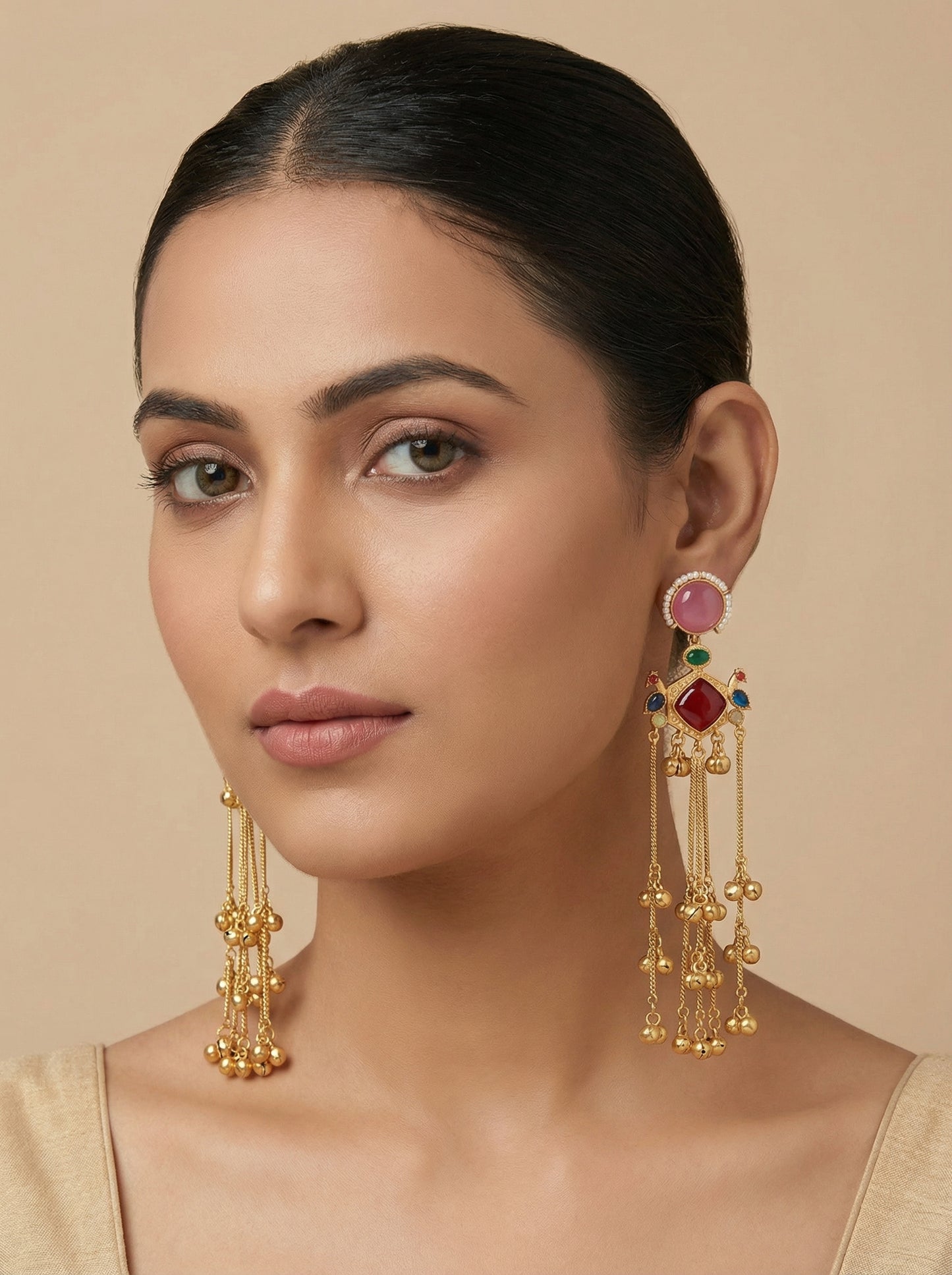Navratna Kashmiri Earrings - [generated by Eldor AI]