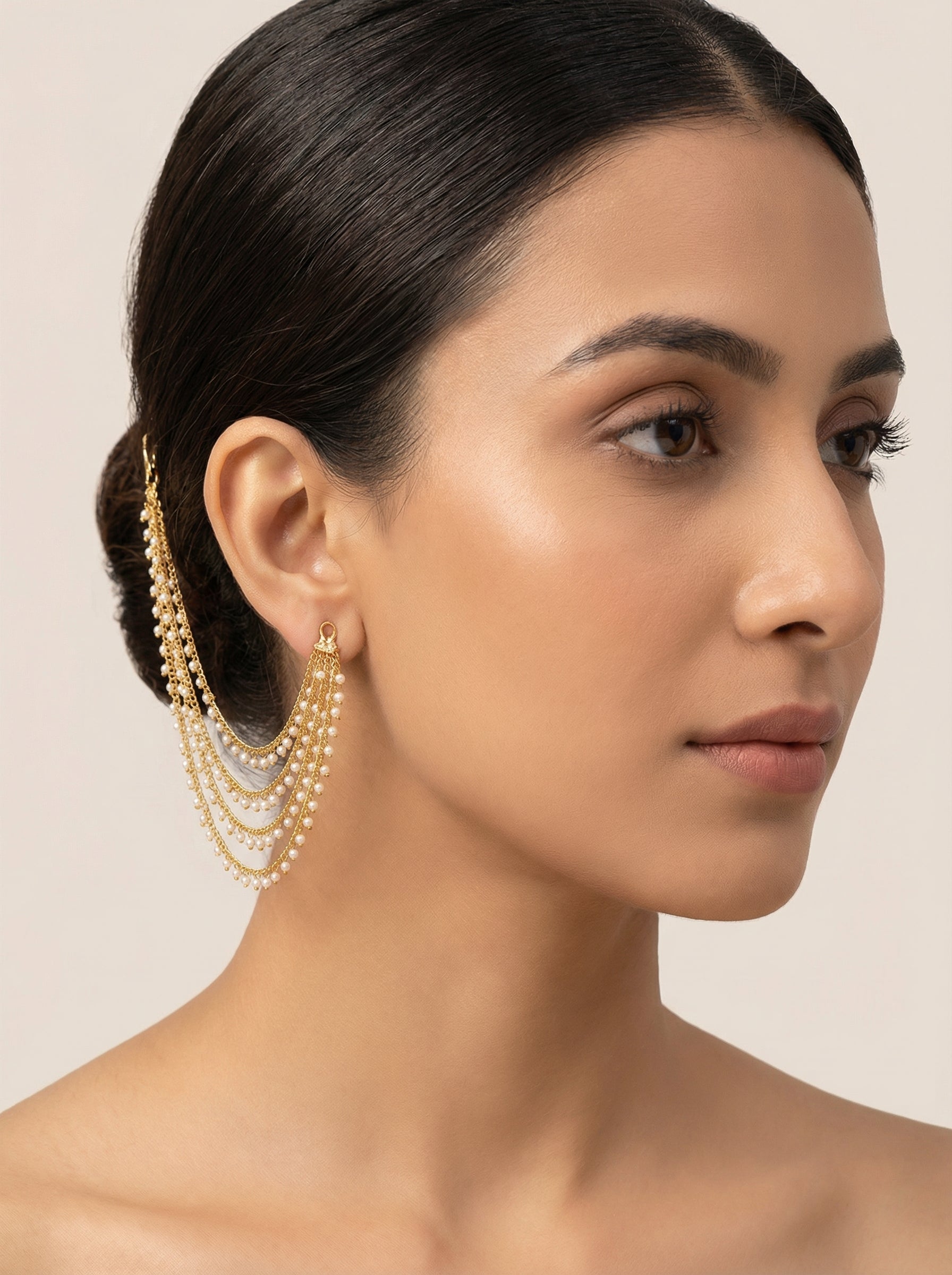 Pearl Four Layered Earchain Sahara - [generated by Eldor AI]