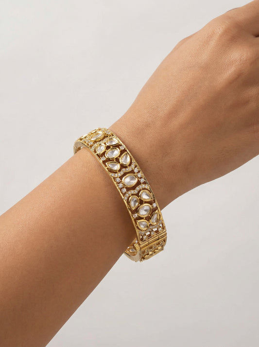 Signature Moissanite Kundan Openable Bangles - Single - [generated by Eldor AI]