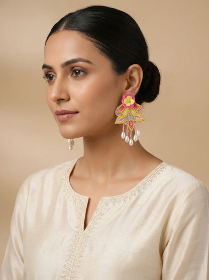 Satrangi Beads Pearl Handmade Earrings - [generated by Eldor AI]