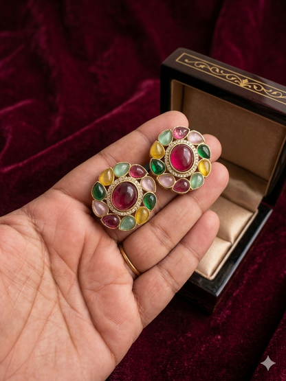 Navratna Stud Earrings