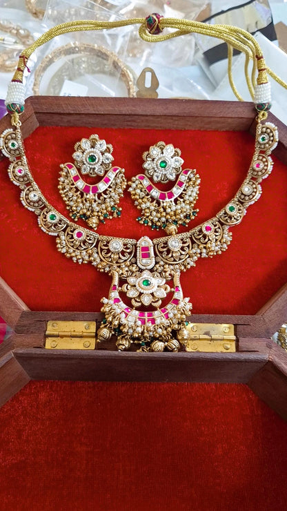 Heritage Rajwadi Statement Necklace Set