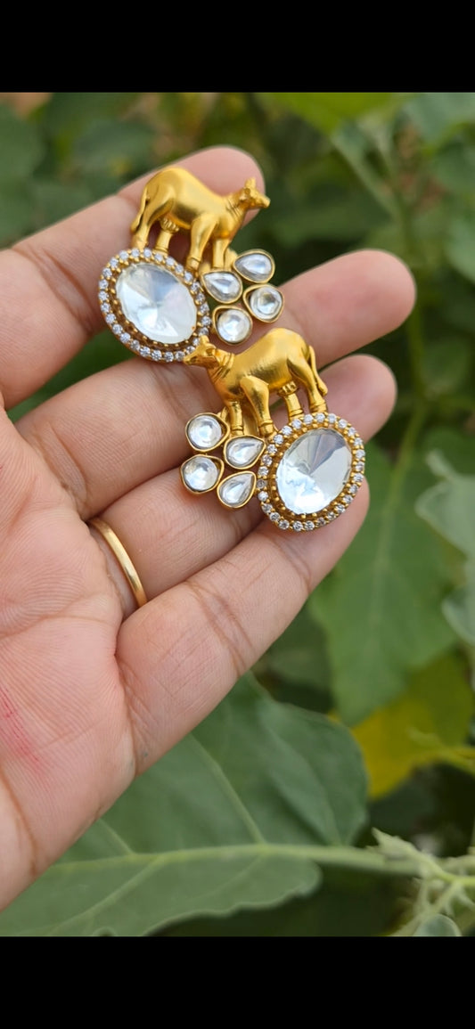 Moissanite Animal Motif Earrings