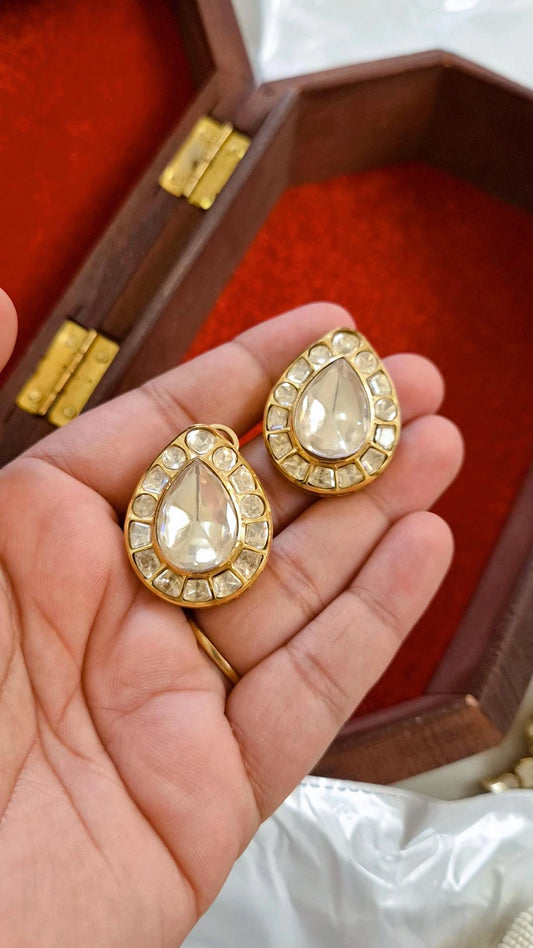 Doond Signature Moissanite Polki Stud Earrings